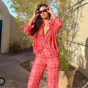 SNDYS x Molly King tie dye matching shirt and pants set